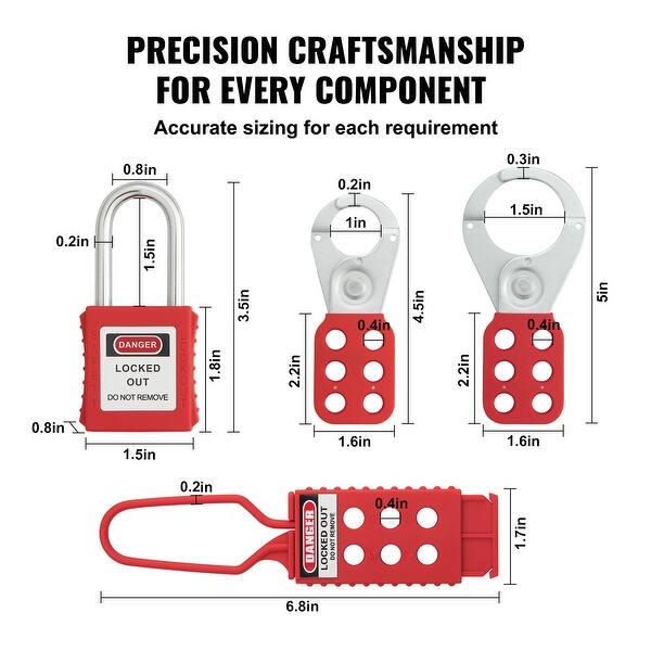 Jaw Breakers 26-Piece Lockout Tagout Kit - OSHA Compliant Safety Locks For Valves & Electrical Breakers Lock Out Tag Out Kits Electrical
