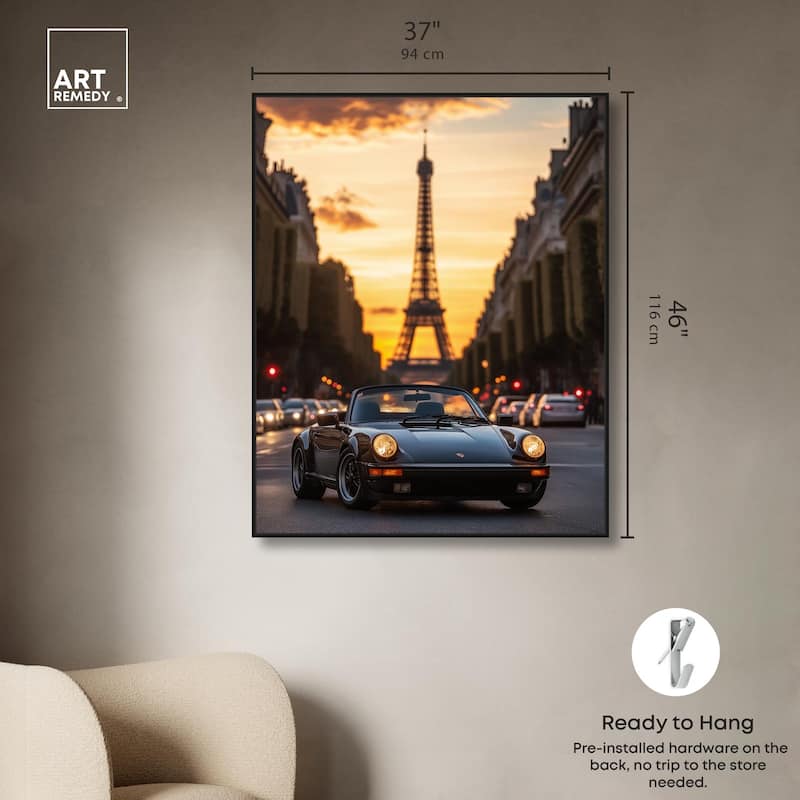 Parisian Porsche Twilight II Canvas by Art Remedy