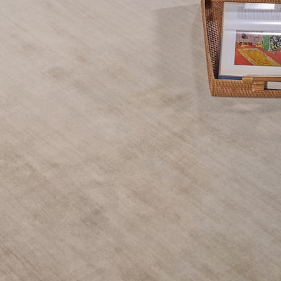 EXQUISITE RUGS ONE-OF-A-KIND Wool Dove Collection Hand Loomed Beige Rug - 10'x14'