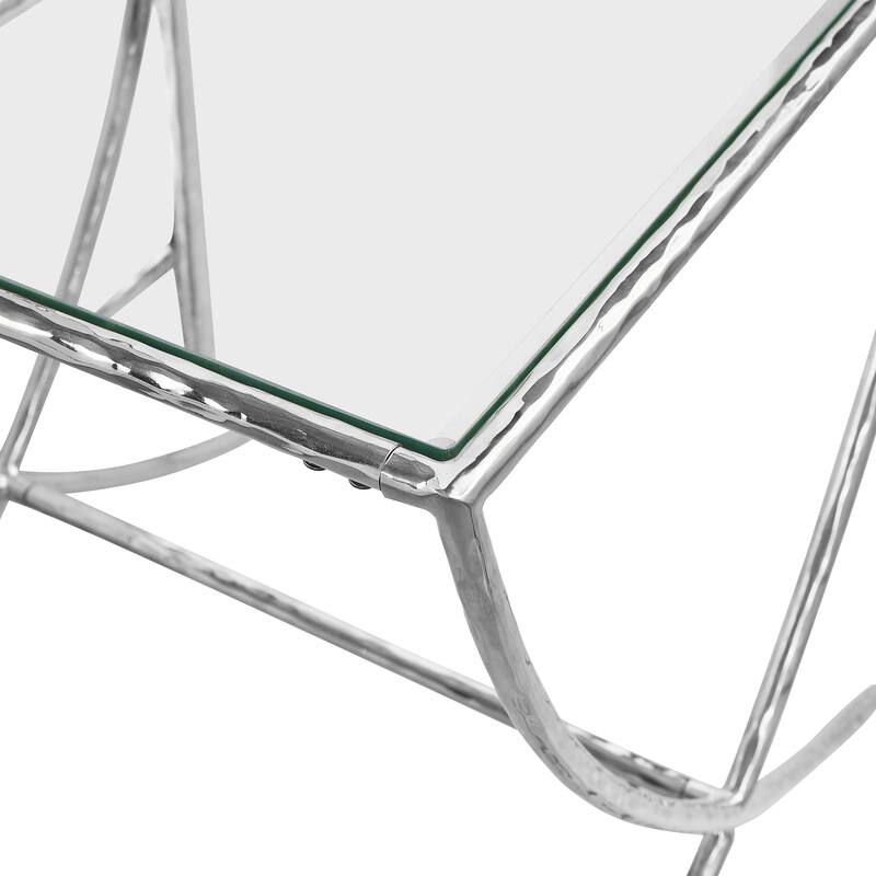 Furniture of America Zayen Modern 3-Piece Upholstered Queen Size Hammered Metal Camelback Bedroom Set with 2 Nightstands