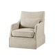 preview thumbnail 12 of 62, Martha Stewart London Upholstered Skirted Swivel Armchair with Lumbar Pillow
