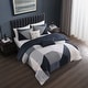 preview thumbnail 4 of 6, Bebejan Geo Fusion 200 Thread Count 100% Cotton Sateen 5 Piece Reversible Comforter Set