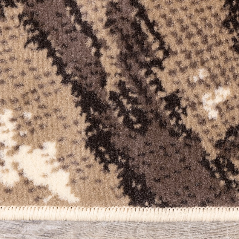 Florence Collection - Beige/Brown Granite Design Rug - 4'7" x 6'7"