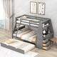 preview thumbnail 16 of 28, Twin over Full Bunk Bed w/Trundle & Desk, Three Storage Drawers, Shelf Gray