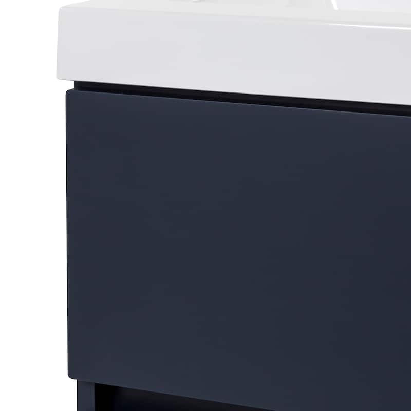 Spring Mill Cabinets Innes 24.5" 2-Drawer Floating Bathroom Vanity With White Sink Top