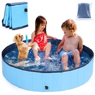 Foldable Dog Pool for Small Large Dogs, 63"x 12"Portable