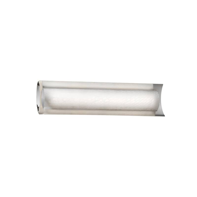 Justice Design Fusion Lineate 22-inch Polished Chrome ADA LED Wall/ Bath Bar, Weave Shade - Polished Chrome, Weave