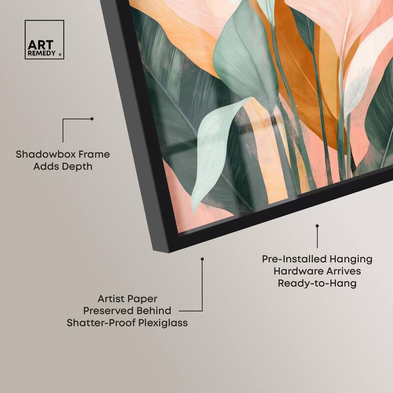 Peach and Palm Shadowbox by Art Remedy