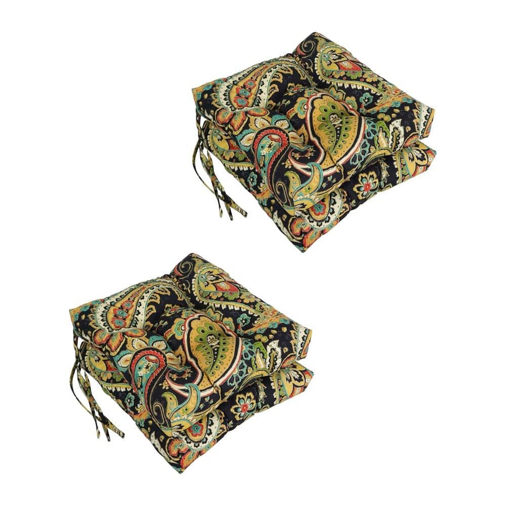 16-inch Square Tufted Indoor/Outdoor Chair Cushions (Set of 4) - 16"