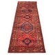 preview thumbnail 3 of 7, ECARPETGALLERY Hand-knotted Andelz Red Wool Rug - 3'7 x 13'0