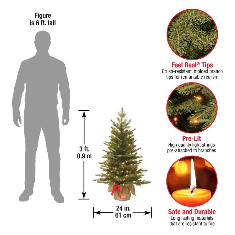 National Tree Company 3 ft. Spruce LED Battery-operated Christmas Tree - 3 ft
