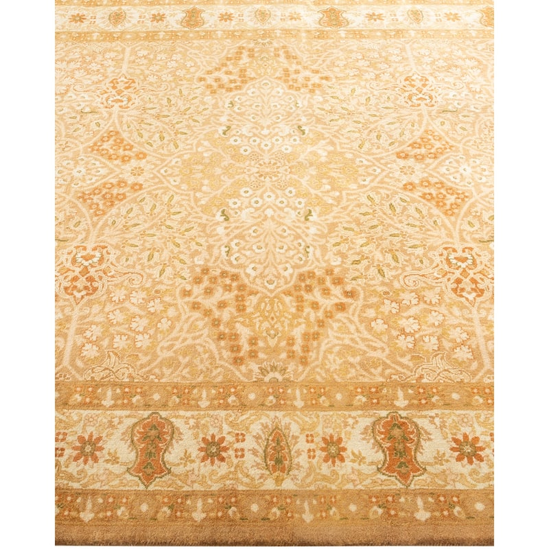 Overton Handknotted Wool Traditional Oriental Brown Area Rug - 5' x 8'