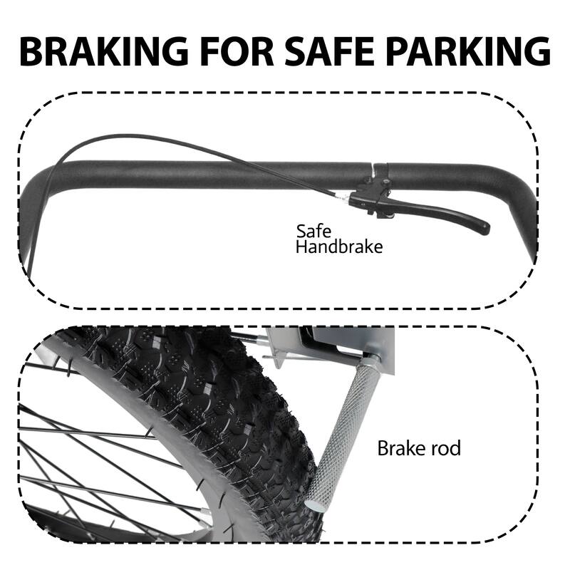 3-in-1 Heavy-Duty Bike Cargo Trailer, Upgraded 20" Wide Fat Tires, 150lbs Capacity, Steel Frame, Convertible Stroller Pull Cart