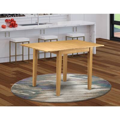 Rectangular Dining Table - 30x48 Inch Table with Drop Leaves - Solid Wood Kitchen Table - Linen Oak Finish - 54