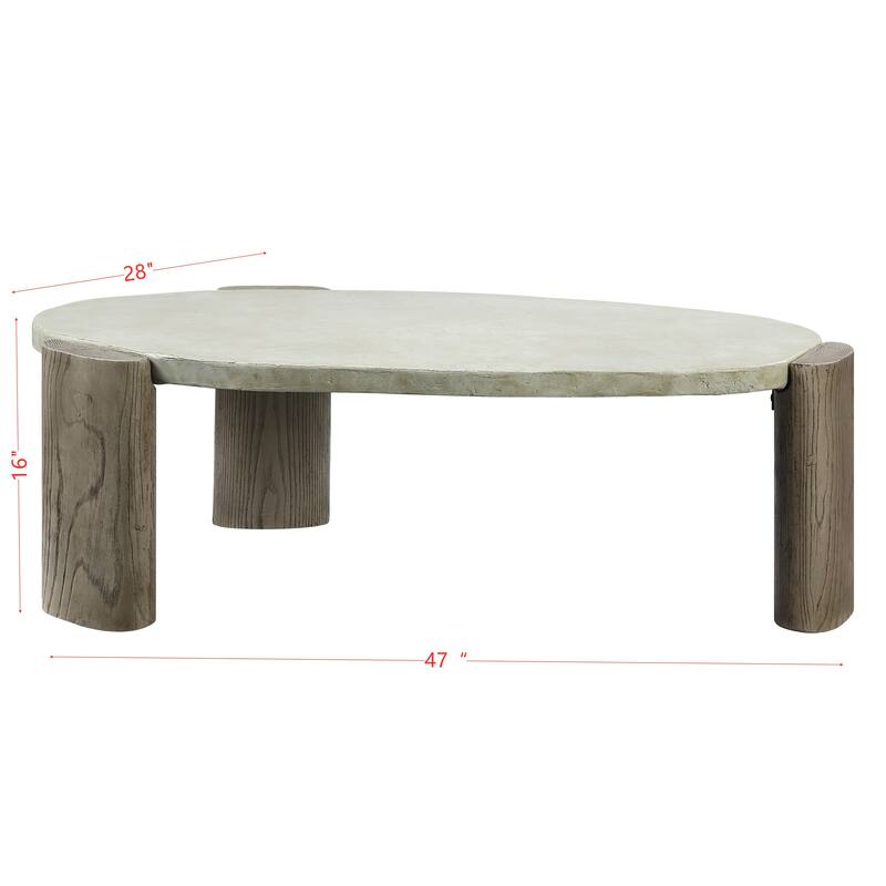 ACME Jacinda Coffee Table, Weathered Gray & Oak Finish LV01929