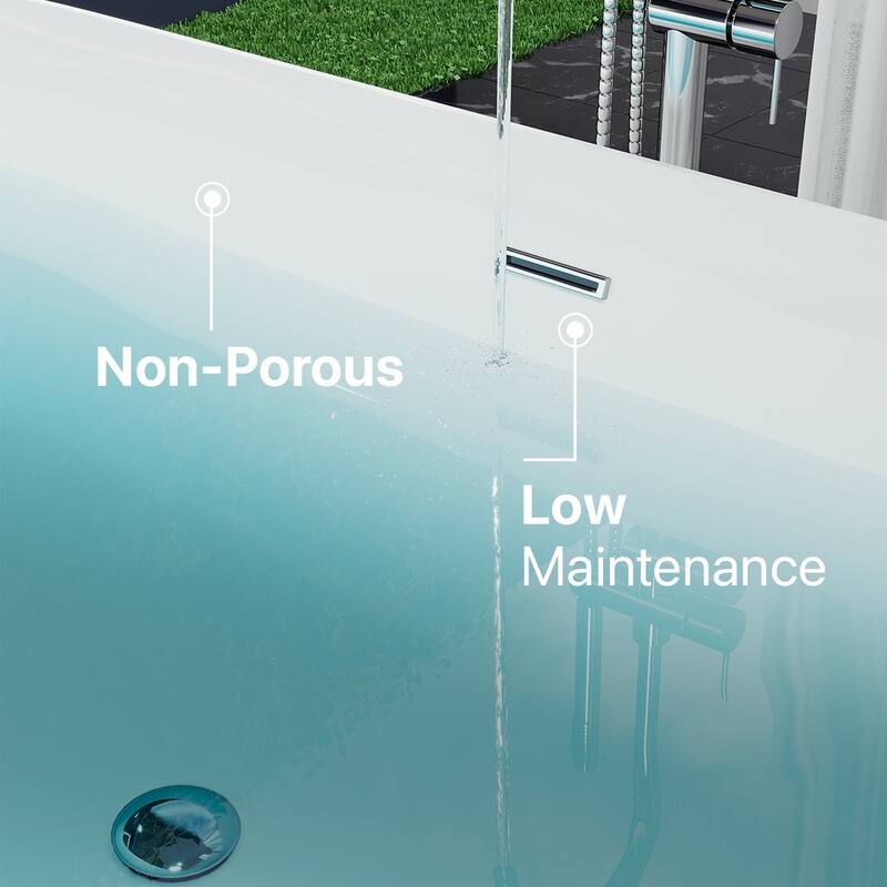 Eviva Rejoice 60" Glossy White Acrylic Freestanding Bathtub