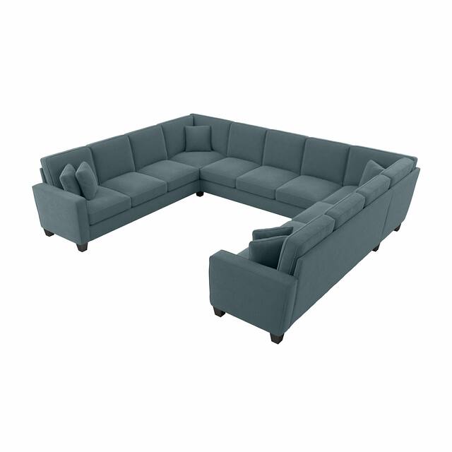 Stockton 135W U Shaped Sectional Couch by Bush Furniture - Turkish Blue