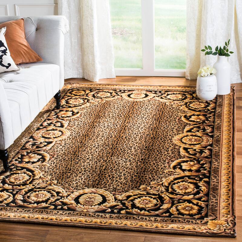 SAFAVIEH Couture Hand-knotted Florence Heliodora Traditional Oriental Wool Rug - 6' x 9' - Black - Runner/Rectangle