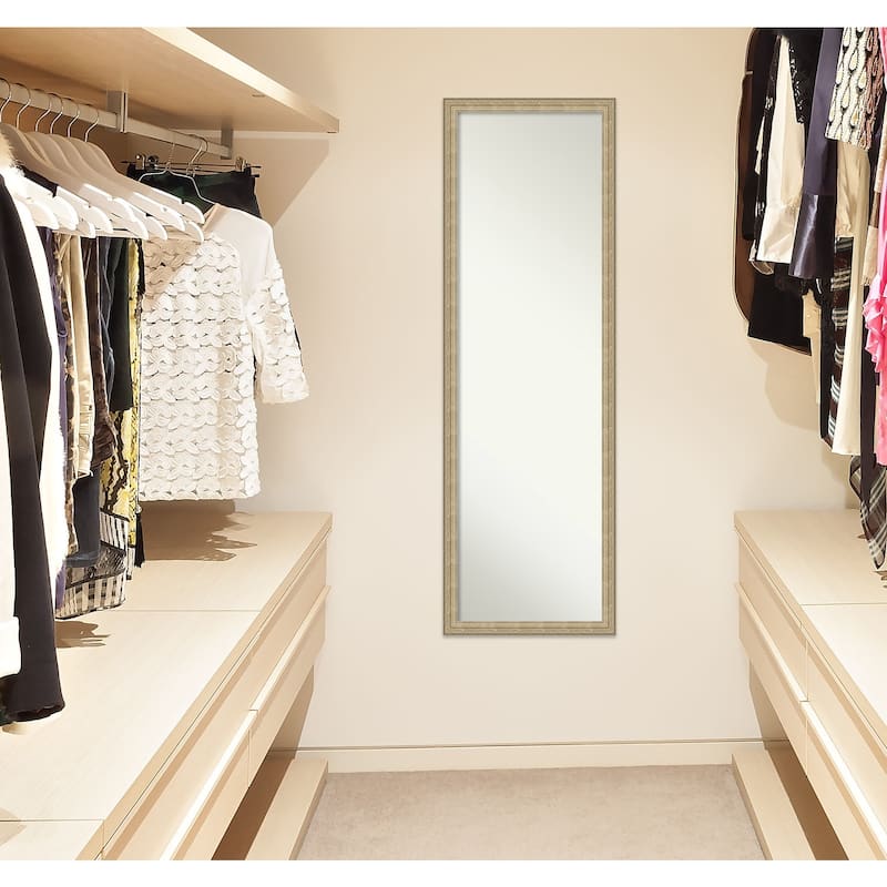 Non-Beveled Full Length On The Door Mirror - Paris Frame - Paris Champagne - Outer Size: 16 x 50 in