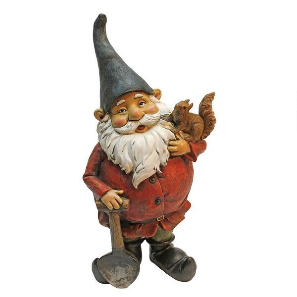 17" Digger Gnome Hand Painted Outdoor Garden Statue - N/A