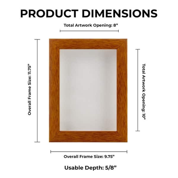 dimension image slide 16 of 28, Warm Honey Brown Wood Shadow Box Frame with Acrylic Front - White Suede Backing, 30 Sizes