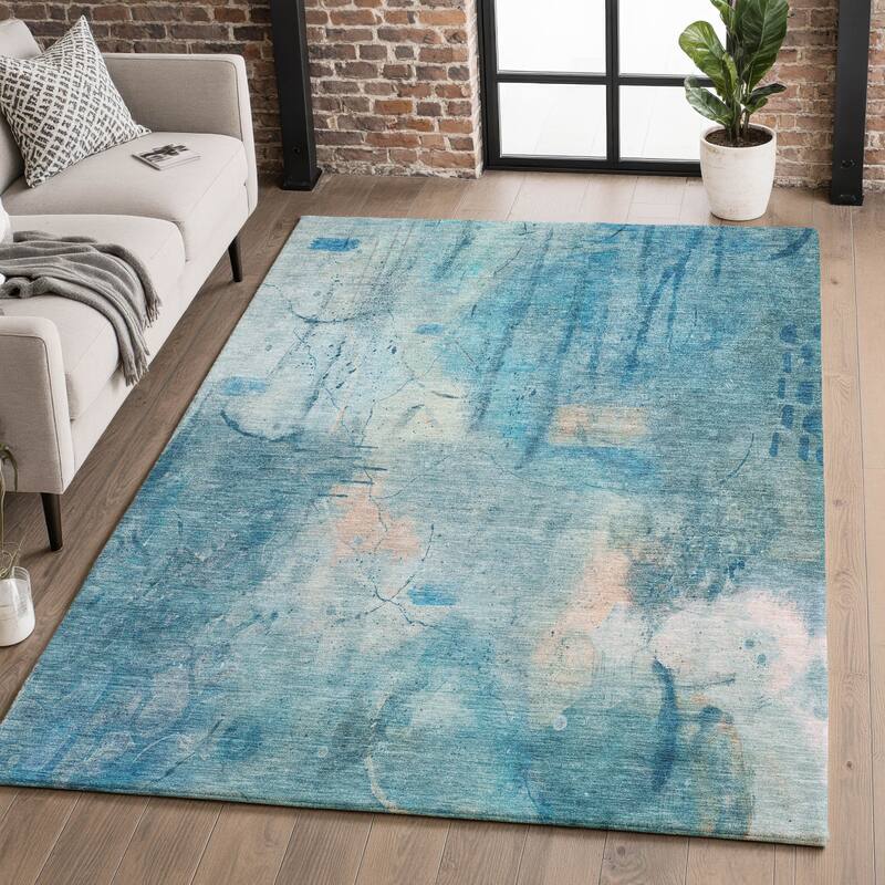 Premium Washable Super Soft Abstract Glam Mayfield Rug - Blue - 2'6" x 3'10"