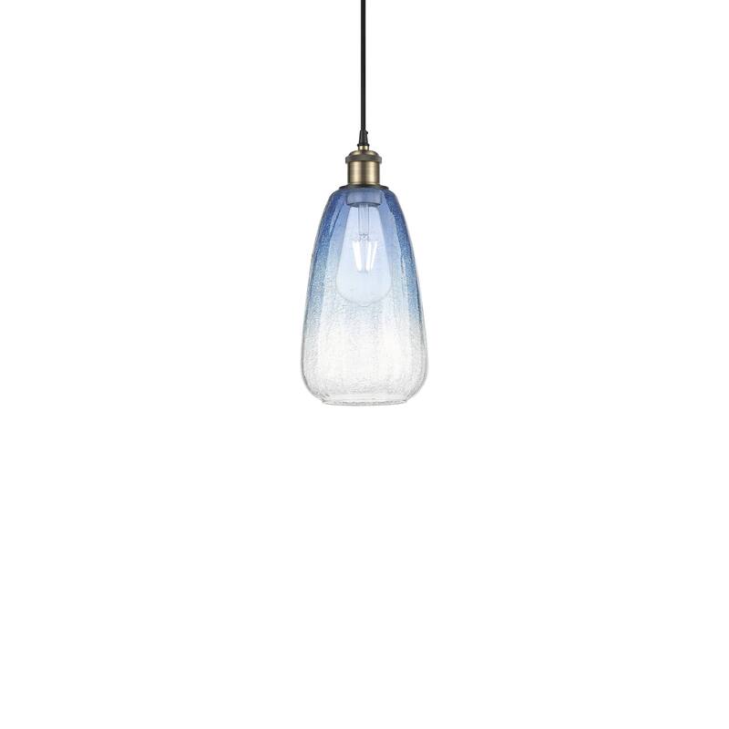 Innovations Lighting 516-1P-13-6 Brookhaven Almond Pendant Brookhaven - Black Antique Brass / Sapphire Blue