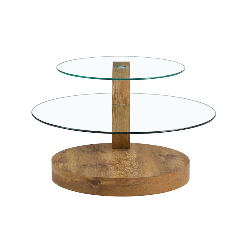 Modern and Practical Double-layer Round Coffee Table Sofa Side Table