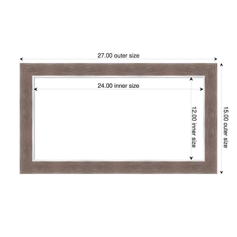 Amanti Art Noble Mocha Framed Dry Erase Magnetic Board - 27 x 15 in
