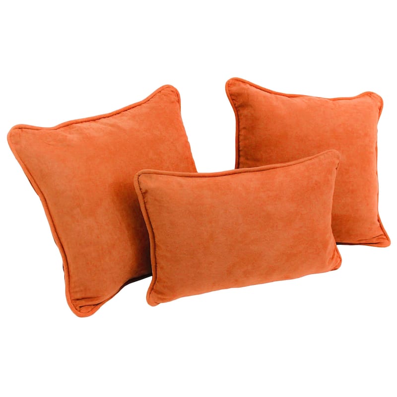 Blazing Needles Delaney 3-piece Indoor Throw Pillow Set - Tangerine Dream