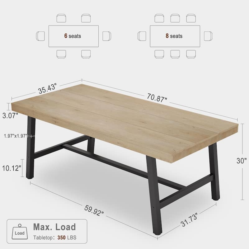 Extra Long Dining Table and Office Desk, Industrial Modern Study Table