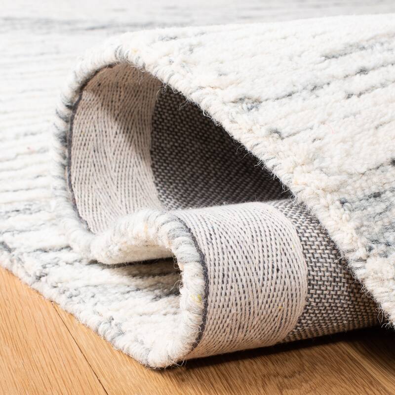 SAFAVIEH Handmade Metro Fetnete Modern Abstract Wool Rug - 8' x 10' - Dark Grey/Ivory