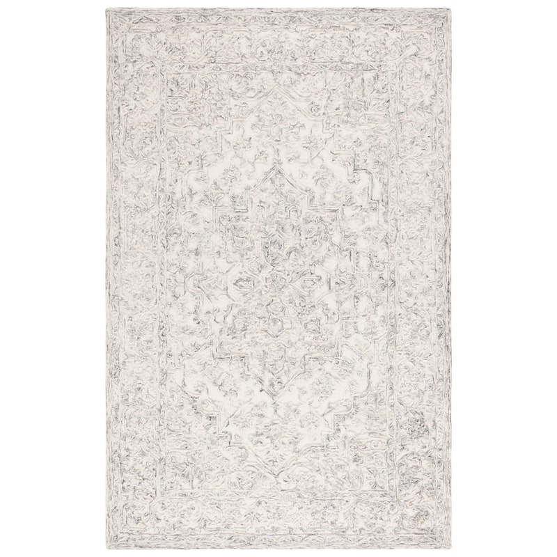 Martha Stewart by SAFAVIEH Handmade Gieze Wool Rug - 5' x 8' - Ivory/Charcoal