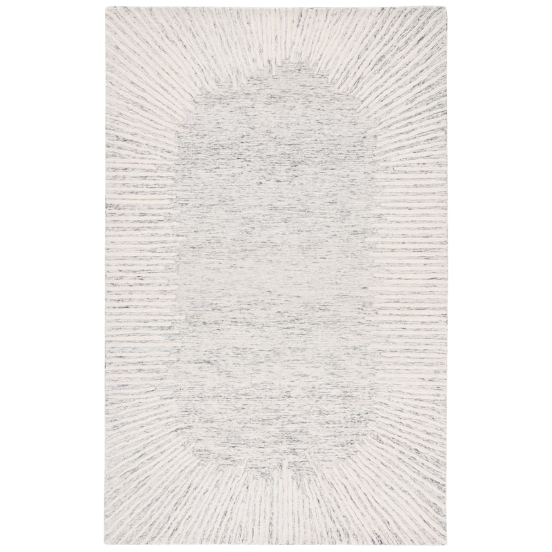 SAFAVIEH Handmade Abstract Deema Modern Wool Rug - 6' Square - Grey/Ivory - Square