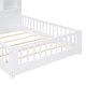 preview thumbnail 9 of 7, White Wooden House Platform Bed with Window and Roof, Bedside Drawers, Shelves, Sockets, and USB Port