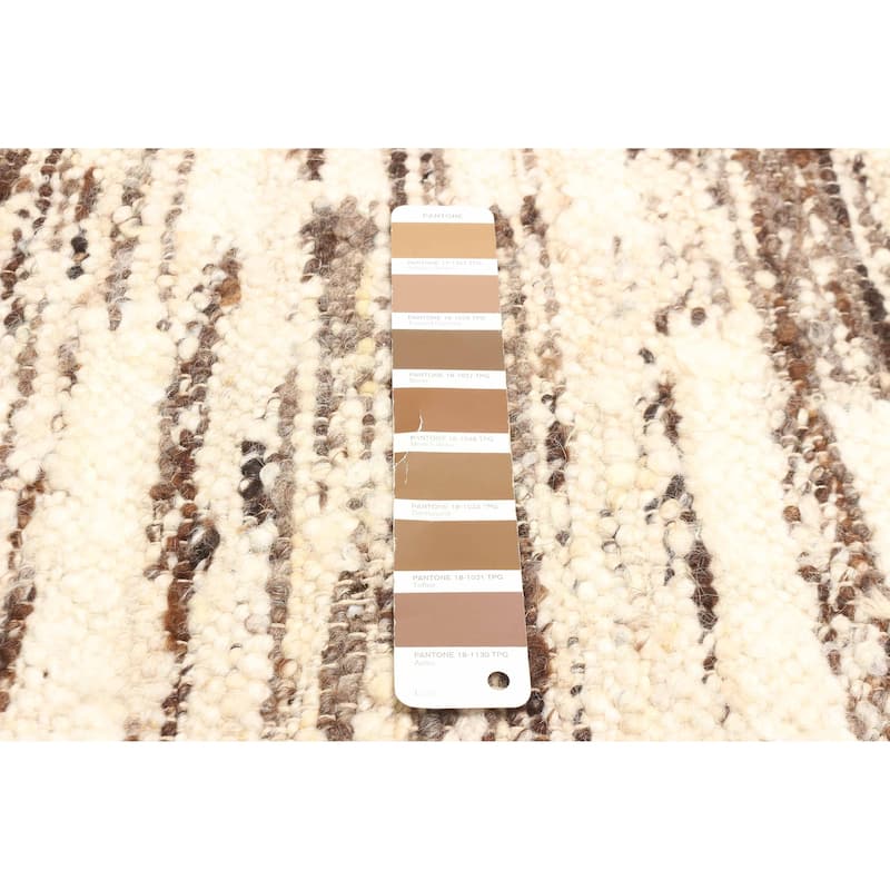 ECARPETGALLERY Braid weave Sienna Brown Wool Rug - 5'6 x 7'5