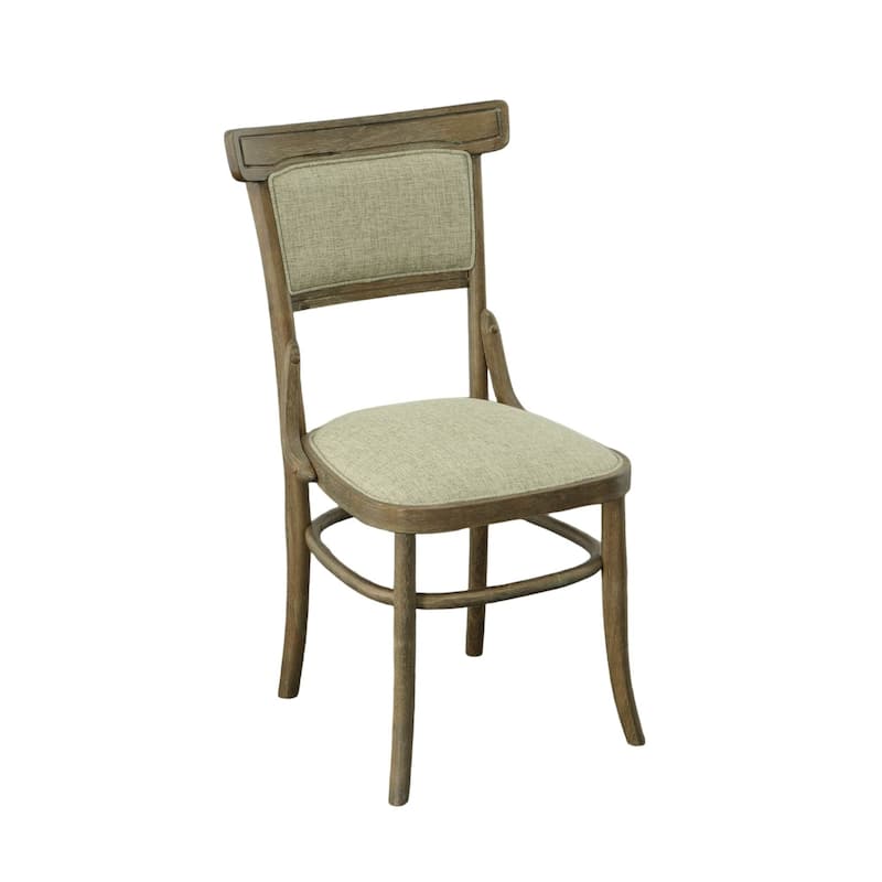 Upholstered Dining Chairs - 37" - Brown and Beige - Set of 2