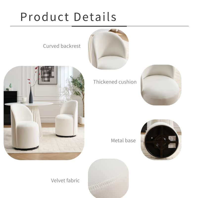Upholstered Swivel Barrel Chair Dining Chair Side Chair