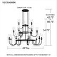 preview thumbnail 9 of 7, Viscount 18-Light Matte Black Chandelier