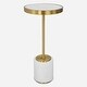 preview thumbnail 2 of 2, Round Beveled Glass Top Drink Table - 24.75" - White and Brass