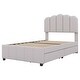 preview thumbnail 8 of 12, Twin Size Upholstered Bed With 2 Storage Drawers,Wood Slat Support