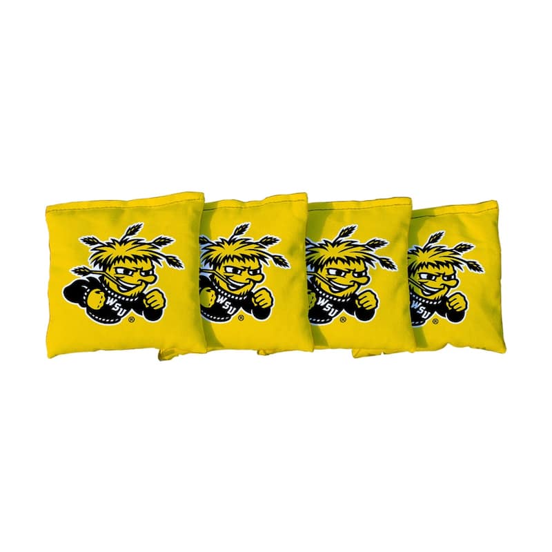 Wichita State University WSU Yellow Cornhole Bags - Corn Filled