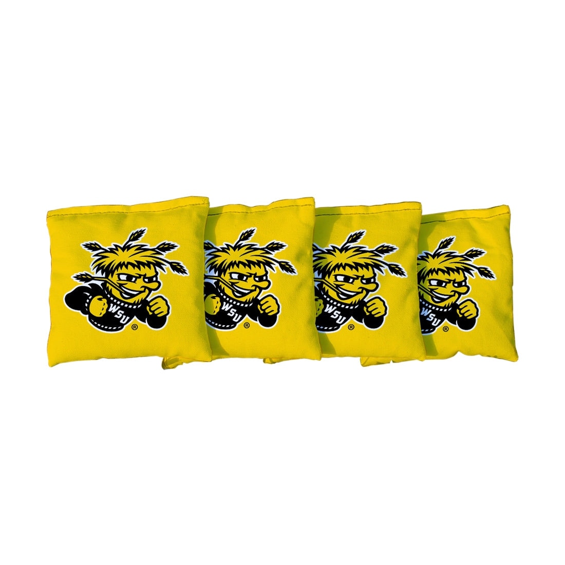Wichita State University WSU Yellow Cornhole Bags