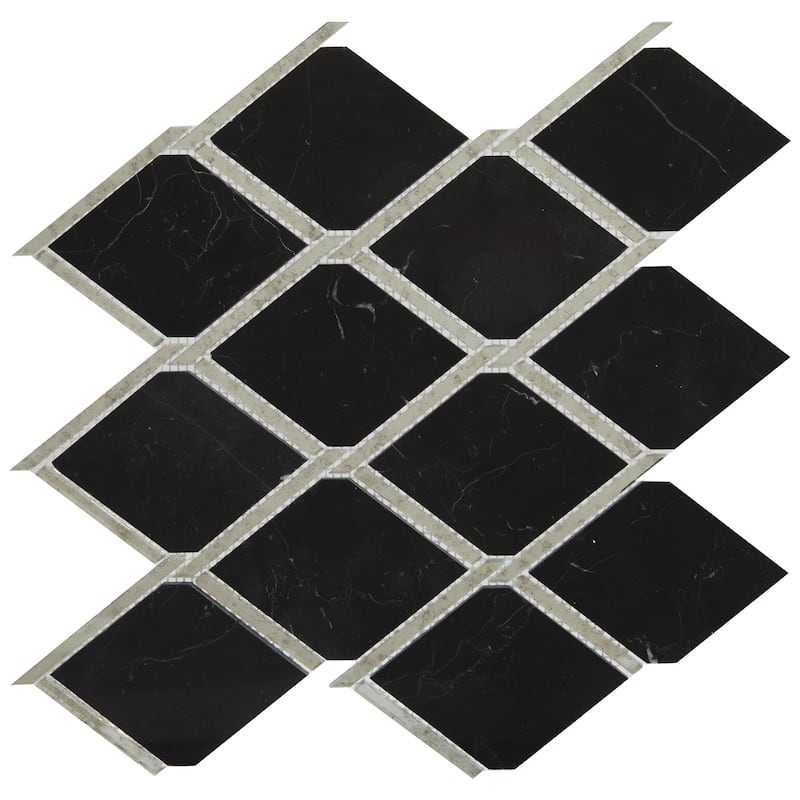Daltile Lavaliere Natural Stone Chain Link Mosaic (15 Pc per Carton) (15.75 Sqft per Carton) - Nero Marquina