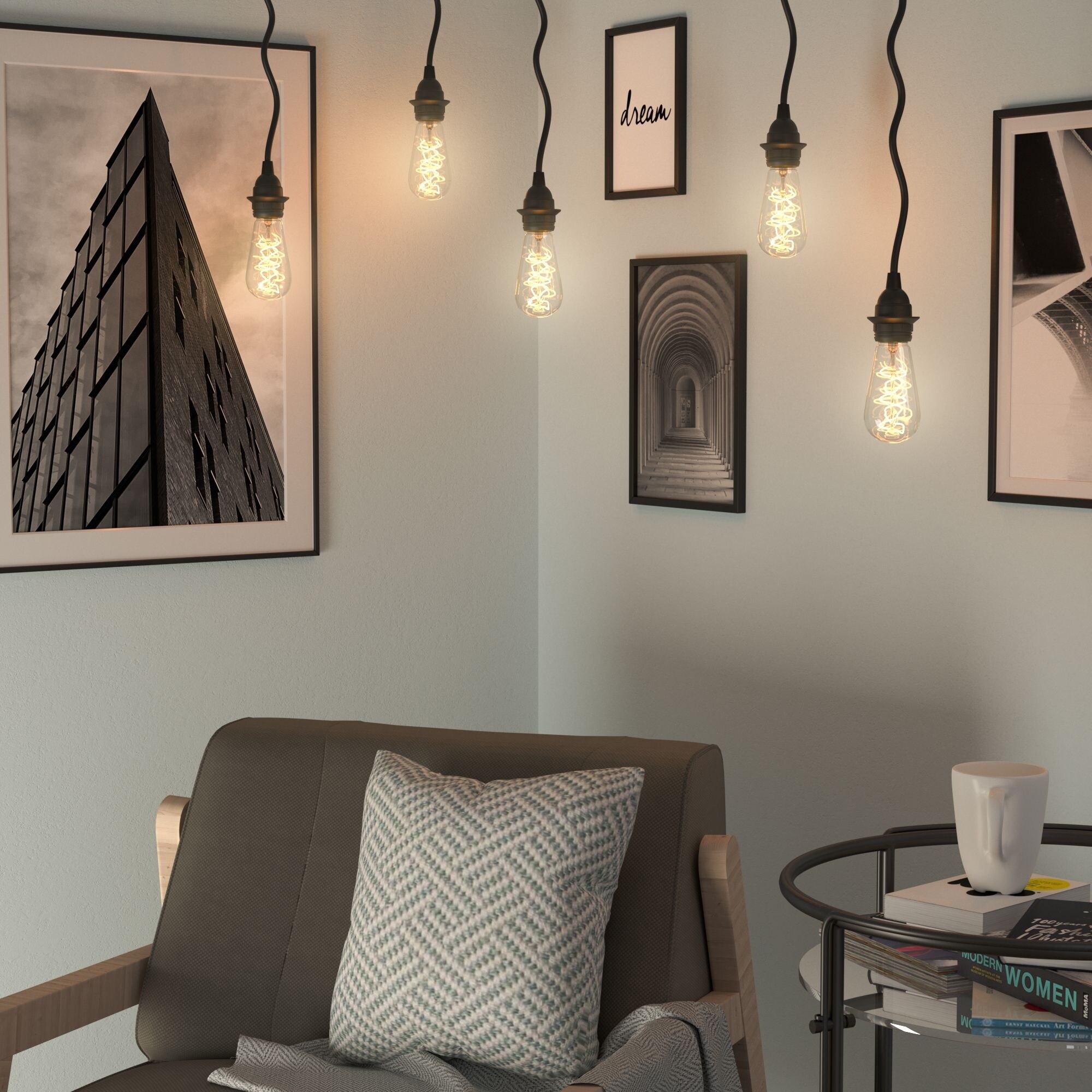 Wallniture Fiore 15.6 Feet Hanging Lamp Cord Plug in Light Pendant Lighting  - On Sale - Bed Bath & Beyond - 33423050