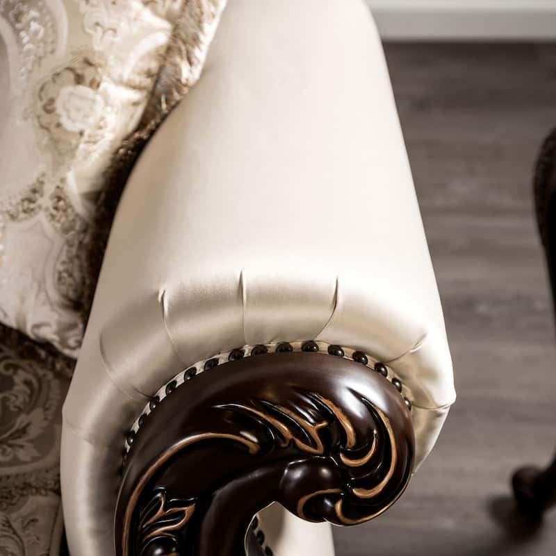 Furniture of America Wasing Traditional 2-Piece Formal Tufted Back Sofa and Loveseat Set