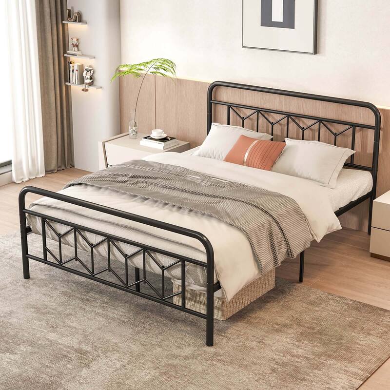 Costway Twin/Full/Queen/King Size Bed Frame Mattress Foundation with