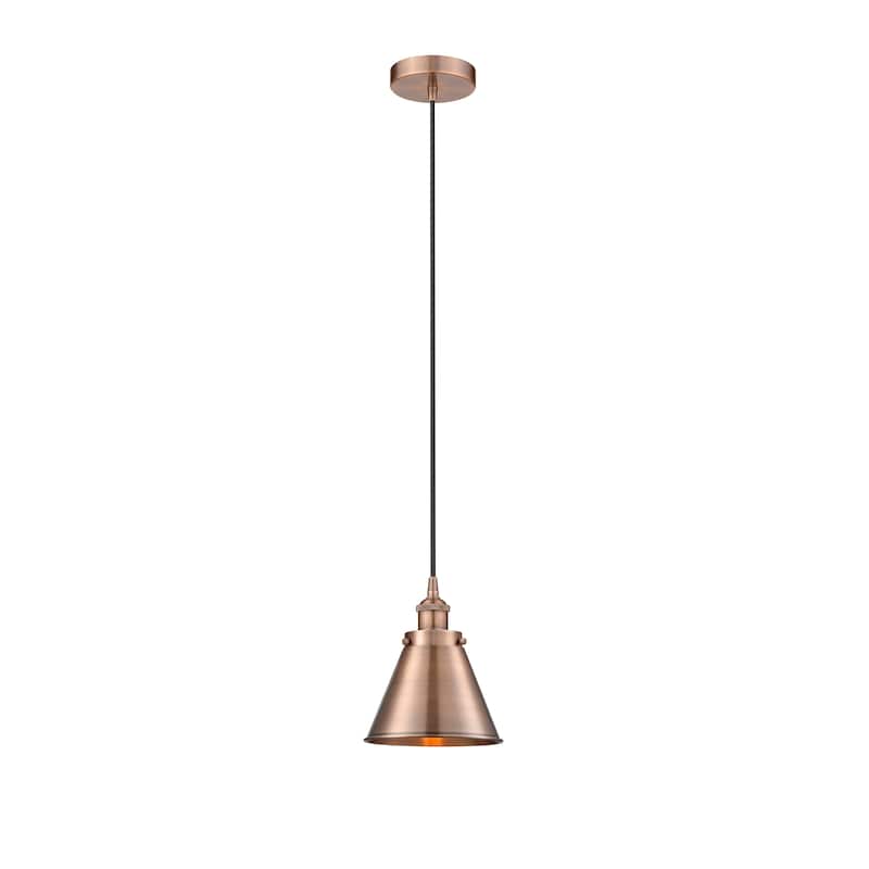 Innovations Lighting Appalachian - 1 Light 8" Cord Hung Mini Pendant - Antique Copper