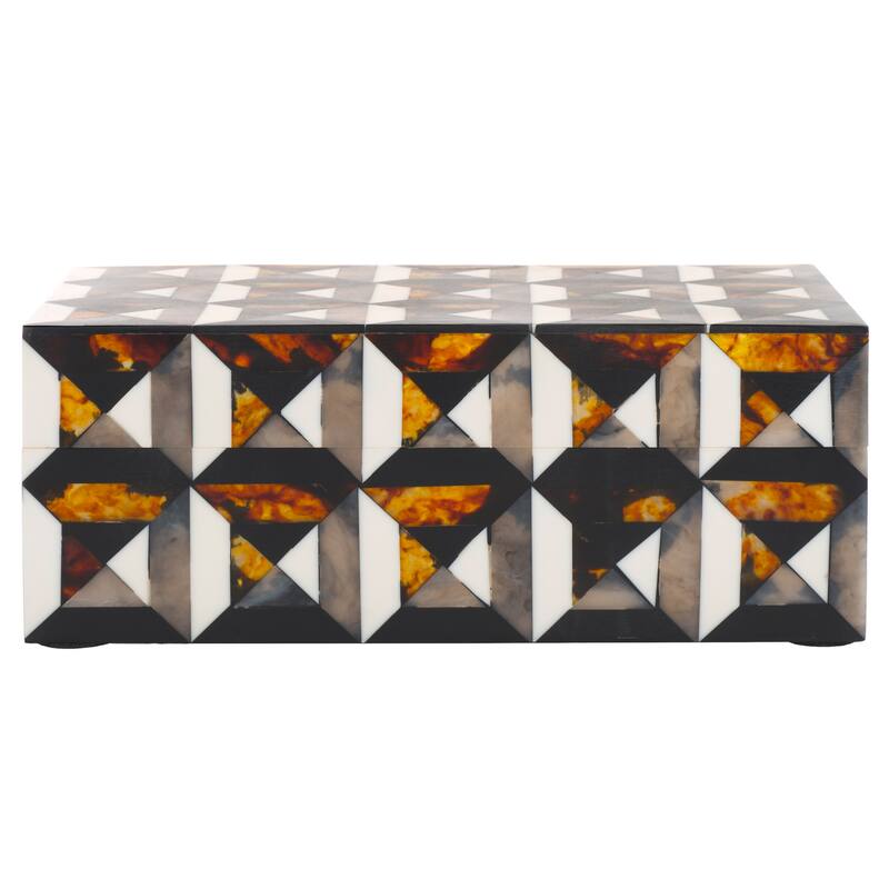 SAFAVIEH Home Ani Ivory/Brown Resin Decorative Box Set of 2