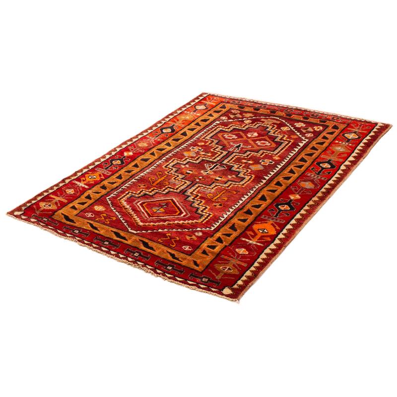 ECARPETGALLERY Hand-knotted Melis Vintage Dark Red Wool Rug - 5'0 x 6'5